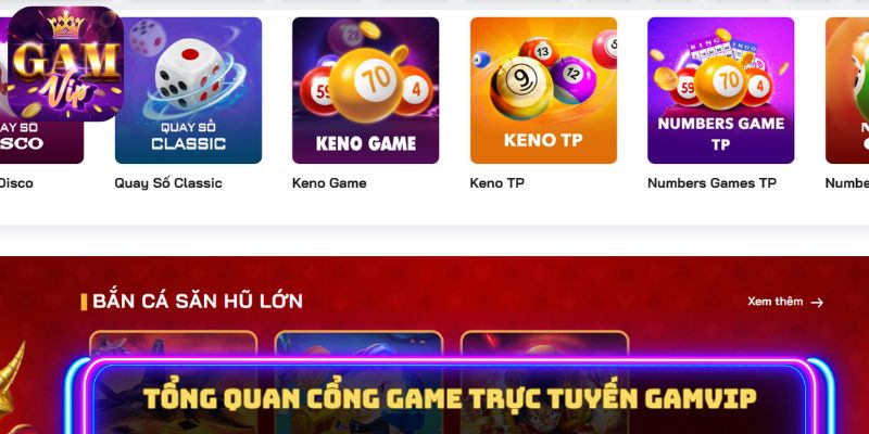 Tổng quan cổng game trực tuyến Gamvip